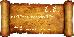 Blázsi Barnabás névjegykártya